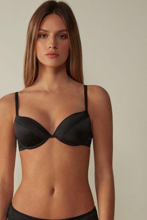 Intimissimi Bellissima Silk Push-Up Ženske Grudnjaci Crne | HR 1335SOB