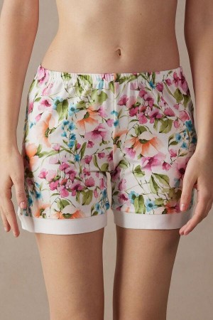 Intimissimi Botanical Lyrics Modal Shorts Ženske Pidžama Visebojne Bijele | HR 1974QZD