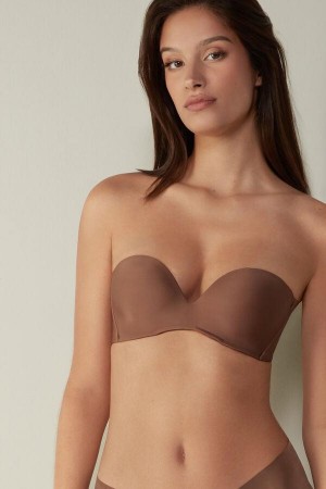 Intimissimi Daila Ultralight Microfiber Bandeau Ženske Grudnjaci Tamno Bež | HR 1206DNN