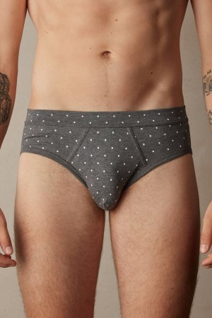 Intimissimi Dotted in Stretch Supima® Cotton Muške Gaćice Tamno Sive | HR 2717APW