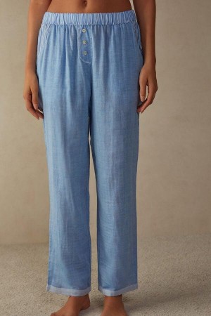 Intimissimi Early in the Morning Cotton Cloth Pants Ženske Pidžama Svijetlo Plave | HR 2069KIR