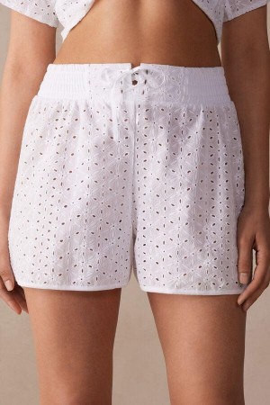 Intimissimi Hello Sunshine Sangallo Lace Shorts Ženske Pidžama Bijele | HR 1960DNN