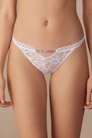 Intimissimi Hot Summer Days String Ženske Gaćice Bijele | HR 2348RWV