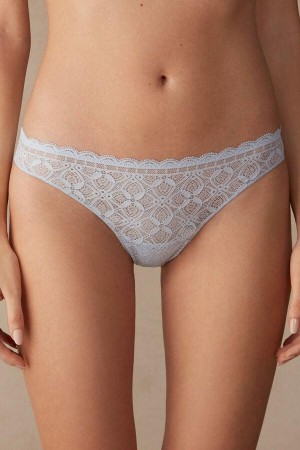 Intimissimi Lace and Microfiber Brazilian Ženske Gaćice Plave | HR 2484BCE