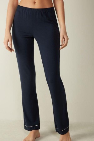 Intimissimi Long Micromodal Trousers Ženske Pidžama Plave | HR 2012DNN