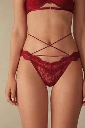 Intimissimi Loosen Heartstrings ‘80s Stil Brazilian Ženske Gaćice Crvene | HR 2509NBW