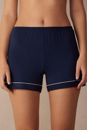 Intimissimi Modal Shorts with Contrast Trim Ženske Pidžama Plave | HR 1963HKW