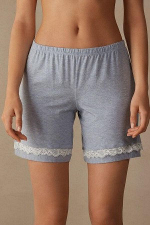 Intimissimi Modal Shorts with Lace Details Ženske Pidžama Svijetlo Plave | HR 1988GLQ