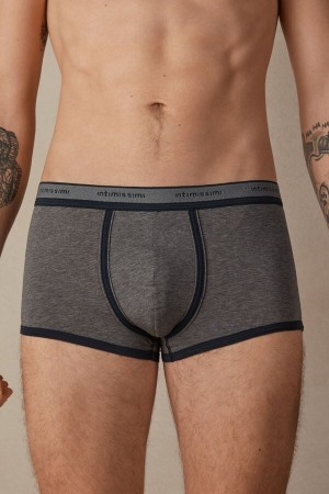 Intimissimi Natural Fresh Supima® Cotton with Logo Muške Boxer Tamno Sive Plave | HR 2666JJE