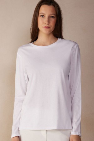 Intimissimi Oversized Top in Supima® Cotton Ženske Dugi Rukav Bijele | HR 1835KIR