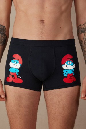 Intimissimi Papa Smurf in Stretch Supima® Cotton Muške Boxer Plave | HR 2646APO