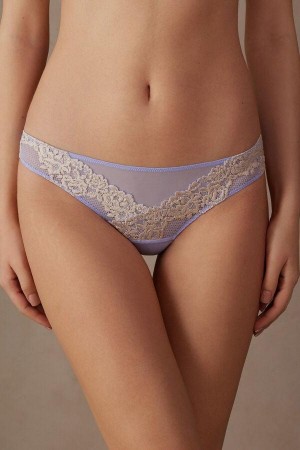 Intimissimi Pretty Flowers Brazilian Ženske Gaćice Boje Lavande Bijele | HR 2472PQJ