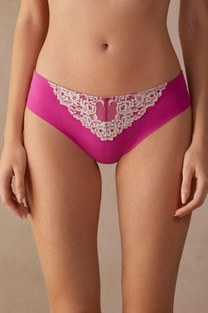 Intimissimi Pretty Flowers Seamless Cotton Ženske Gaćice Roze Bijele | HR 2364FMD