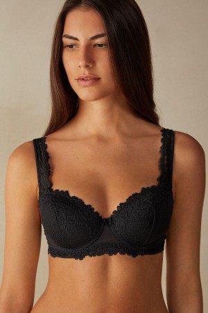 Intimissimi Pretty Flowers Sofia Balconette Ženske Grudnjaci Crne | HR 1052GLQ