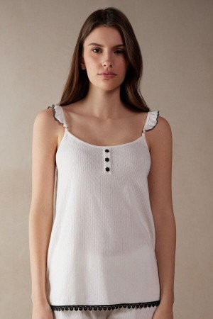 Intimissimi Pure Joy Cotton Top Ženske Pidžama Bijele | HR 2102NBA