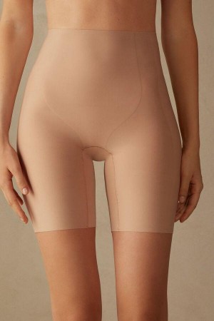 Intimissimi Raw-Cut Microfiber Shorts Ženske Gaćice Bež | HR 2324WYN