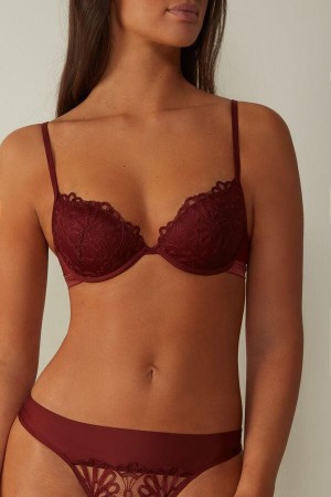 Intimissimi Romantic Life Bellissima Push-up Ženske Grudnjaci Tamno Crvene | HR 1308APV