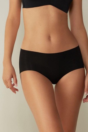 Intimissimi Seamless Supima® Cotton Hipster Ženske Gaćice Crne | HR 2332ZGU