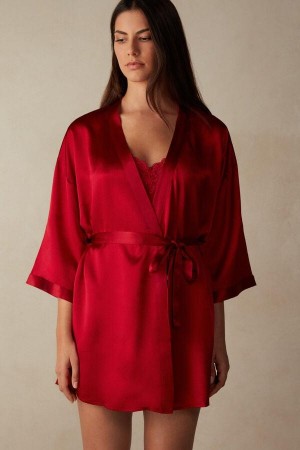 Intimissimi Silk Kimono Ženske Pidžama Crvene | HR 2210EXG