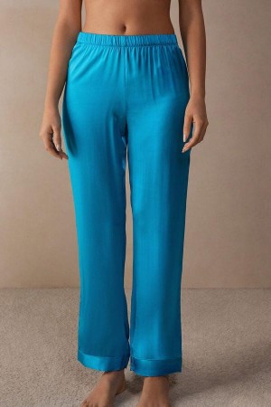 Intimissimi Silk Satin Pants Ženske Pidžama Tirkizne | HR 2039FMM