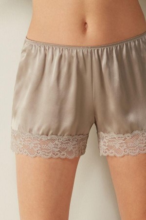 Intimissimi Silk Shorts Ženske Pidžama Bež | HR 1995CEI