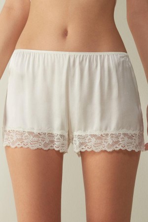 Intimissimi Silk Shorts Ženske Pidžama Bijele | HR 2003RWH