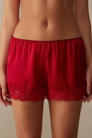 Intimissimi Silk Shorts Ženske Pidžama Crvene | HR 2006UTL