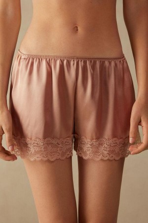 Intimissimi Silk Shorts Ženske Pidžama Roze | HR 1997BCP