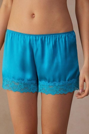 Intimissimi Silk Shorts Ženske Pidžama Tirkizne | HR 1979YUK