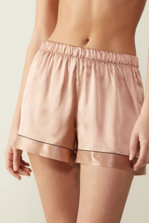 Intimissimi Silk Shorts with Contrast Trim Ženske Pidžama Roze | HR 1994XFU