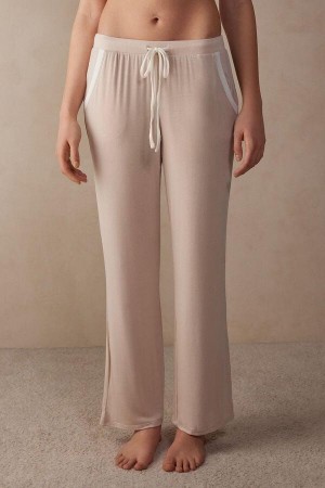 Intimissimi Simple Elegance Full Length Pants in Modal Ženske Pidžama Roze Bijele | HR 2042JJE