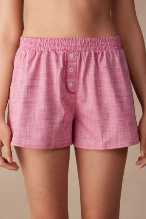 Intimissimi Strawberry Milkshake Shorts in Cotton Cloth Ženske Pidžama Roze | HR 1965KIR