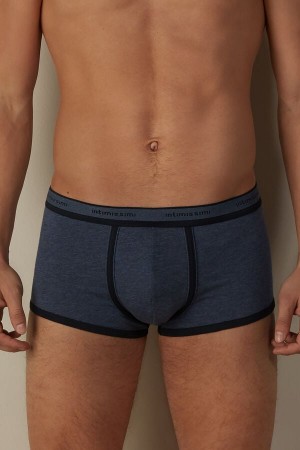 Intimissimi Stretch Supima® Cotton Shorts with Logo Detail Muške Boxer Plave Plave | HR 2613NBW