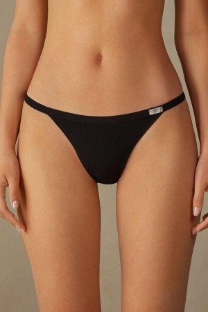 Intimissimi String Thong in Cotton Ženske Gaćice Crne | HR 2276JJE