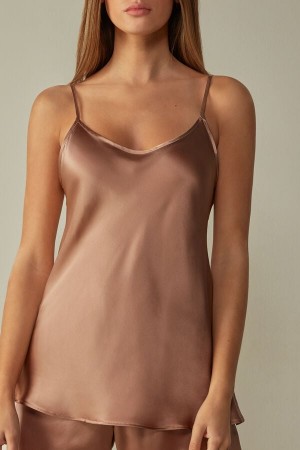 Intimissimi Top in Silk Satin Ženske Majica bez Rukava Roze | HR 1692TVJ