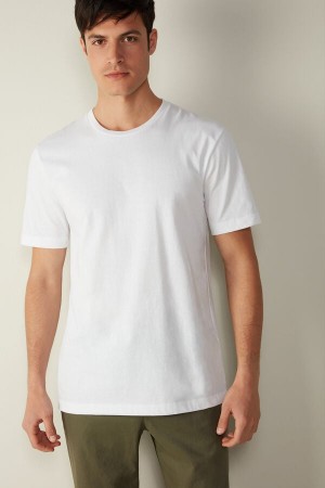 Intimissimi T-shirt in Cotton Jersey Muške Pidžama Bijele | HR 2887ORH