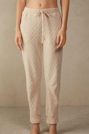 Intimissimi Winter Braid Full Length Cuffed Pants Ženske Pidžama Bež | HR 2063SOB