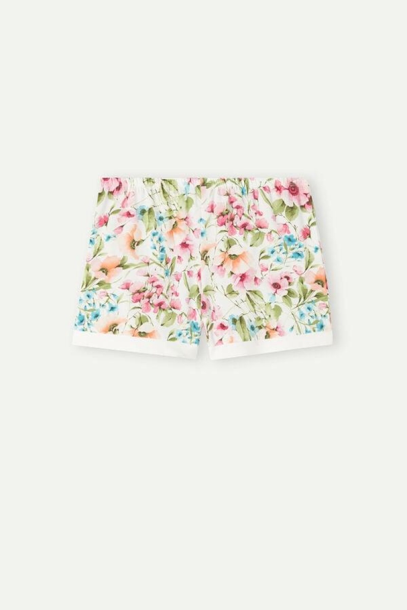 Intimissimi Botanical Lyrics Modal Shorts Ženske Pidžama Visebojne Bijele | HR 1974QZD