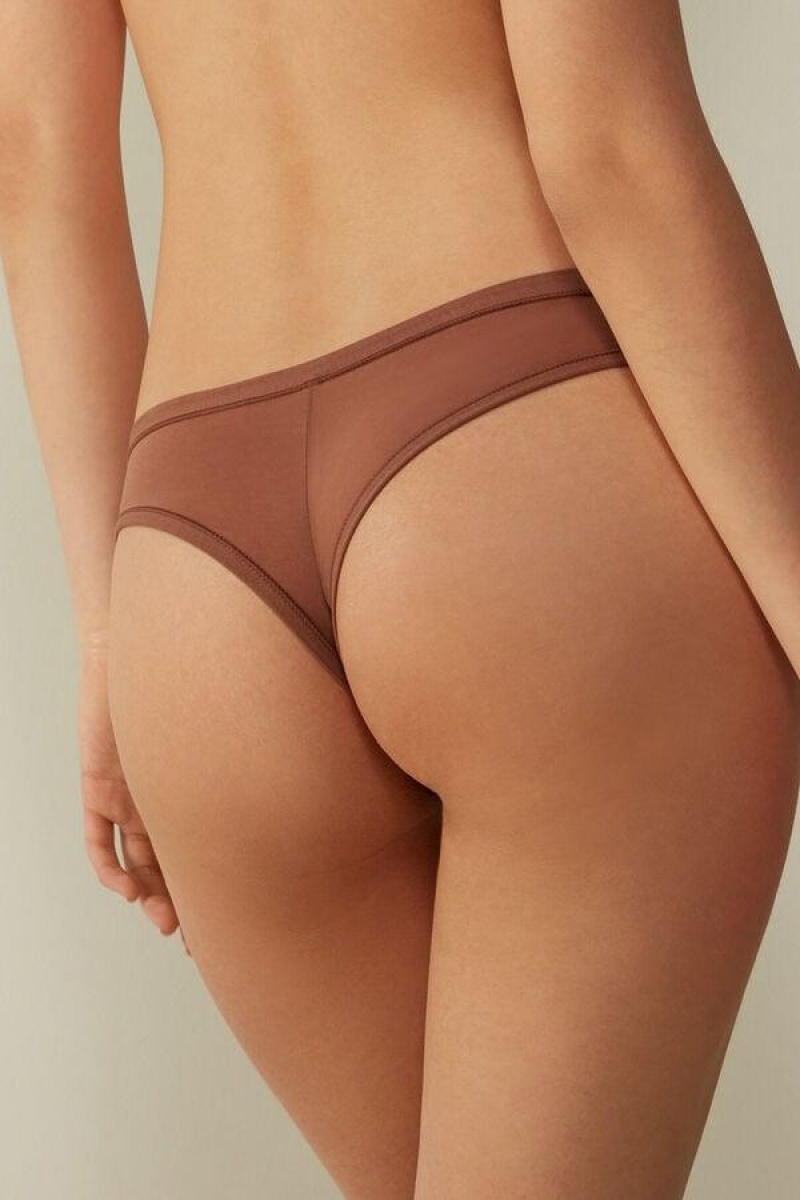 Intimissimi Brazilian in Ultralight Supima® Cotton Ženske Gaćice Tamno Bež | HR 2537VDR