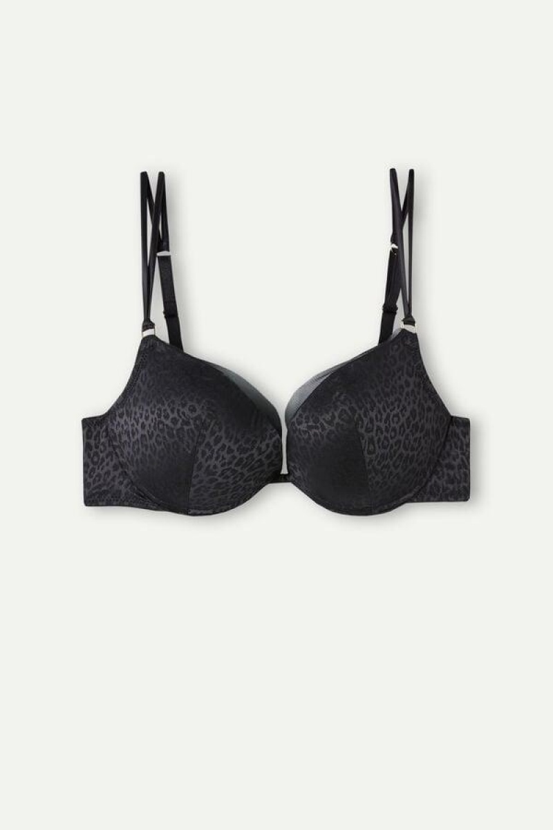 Intimissimi Cool Minimal Simona Super Push-up Ženske Grudnjaci Crne | HR 1280ORX