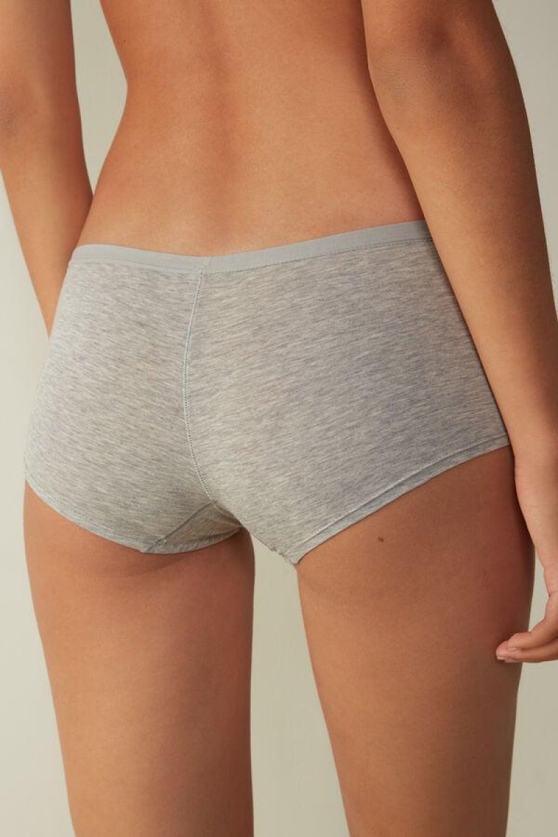 Intimissimi Cotton Boyshorts Ženske Gaćice Svijetlo Sive | HR 2338FMD