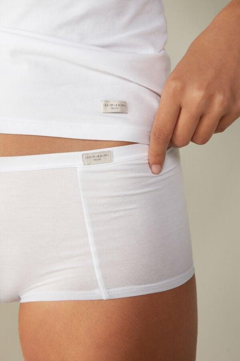 Intimissimi Cotton Boyshorts Ženske Gaćice Bijele | HR 2340SOG