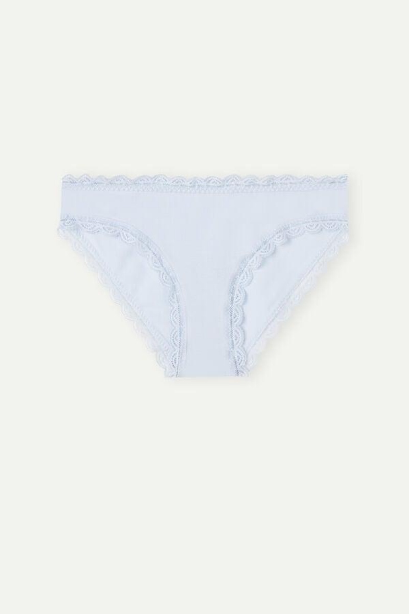 Intimissimi Cotton and Lace Ženske Gaćice Plave | HR 2381VDR