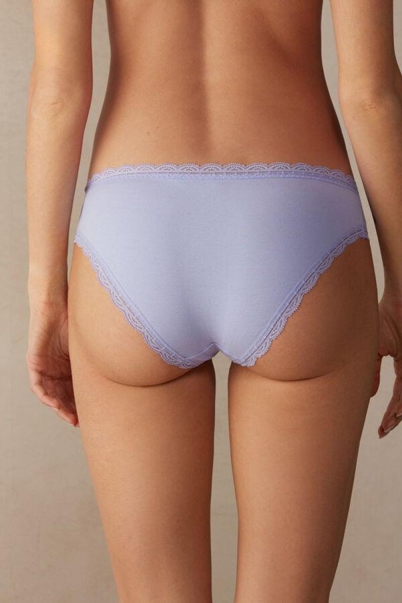 Intimissimi Cotton and Lace Ženske Gaćice Boje Lavande | HR 2384ZGU