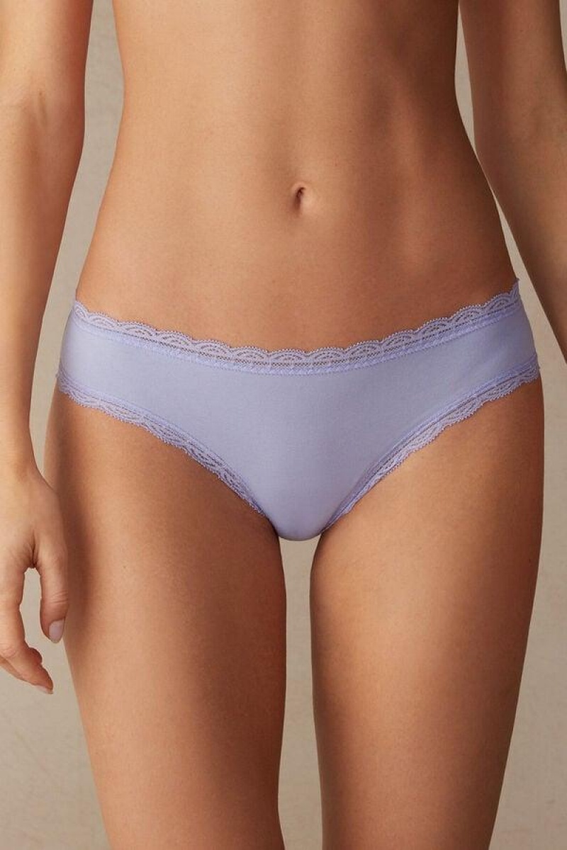 Intimissimi Cotton and Lace Ženske Gaćice Boje Lavande | HR 2384ZGU