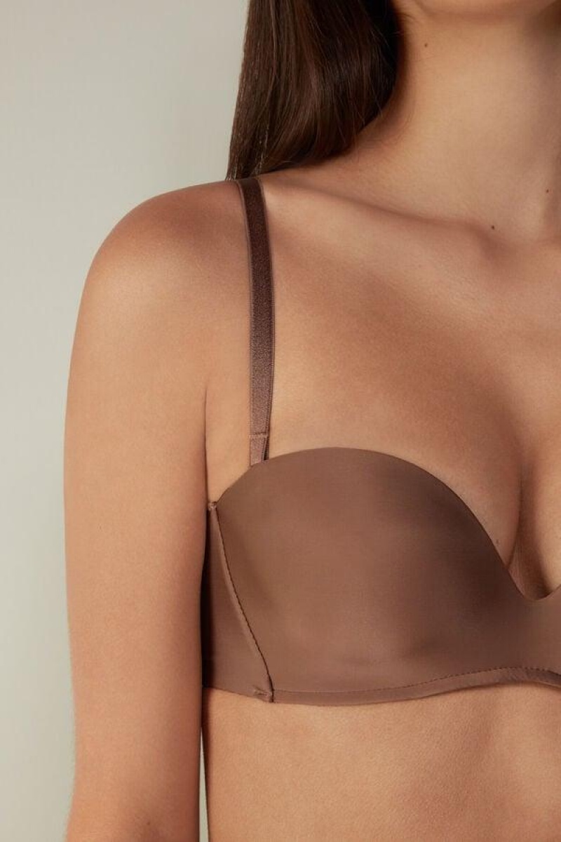 Intimissimi Daila Ultralight Microfiber Bandeau Ženske Grudnjaci Tamno Bež | HR 1206DNN