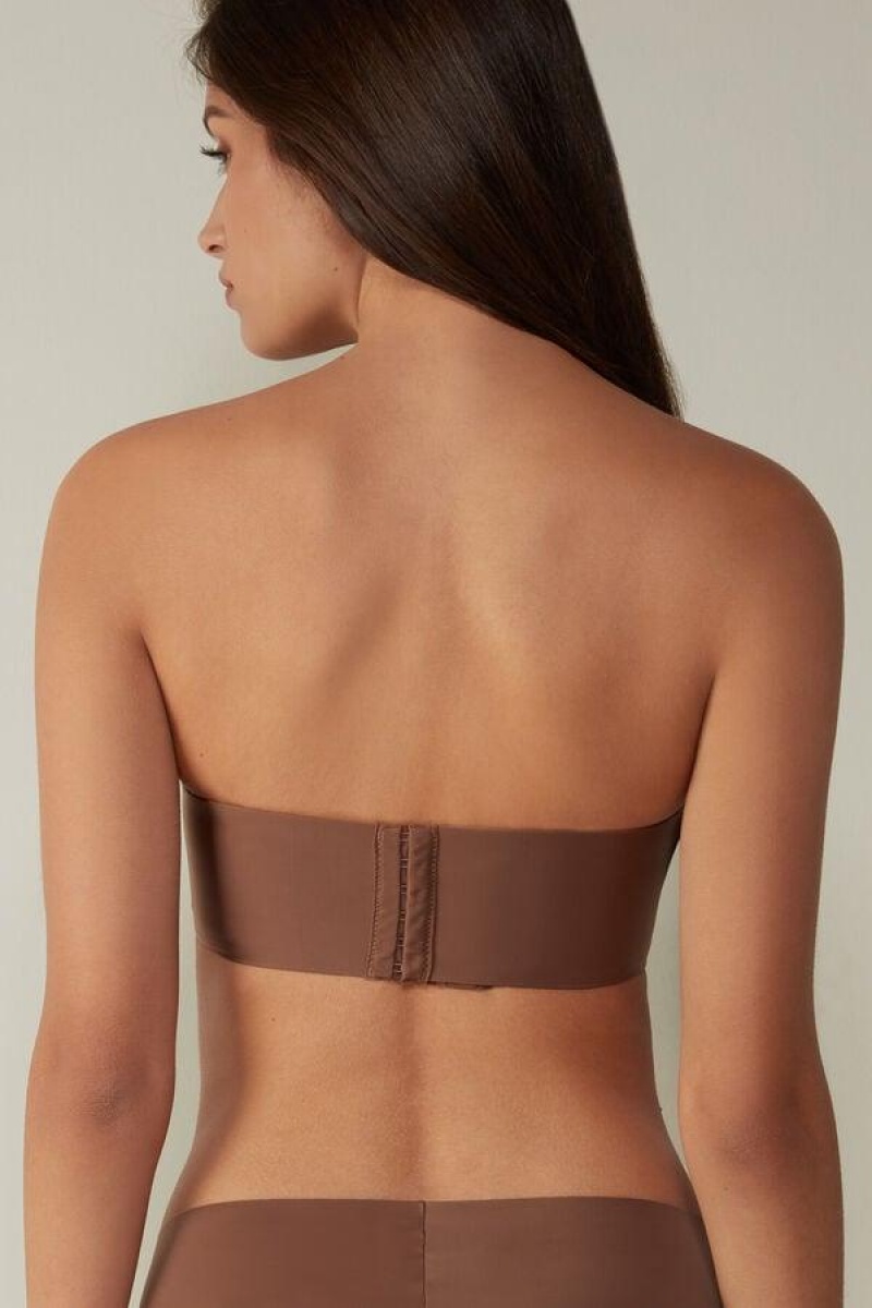 Intimissimi Daila Ultralight Microfiber Bandeau Ženske Grudnjaci Tamno Bež | HR 1206DNN