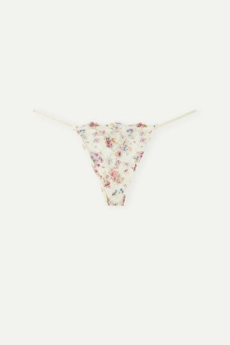 Intimissimi Dreaming of Spring String Thong Ženske Gaćice Bijele | HR 2238TVJ