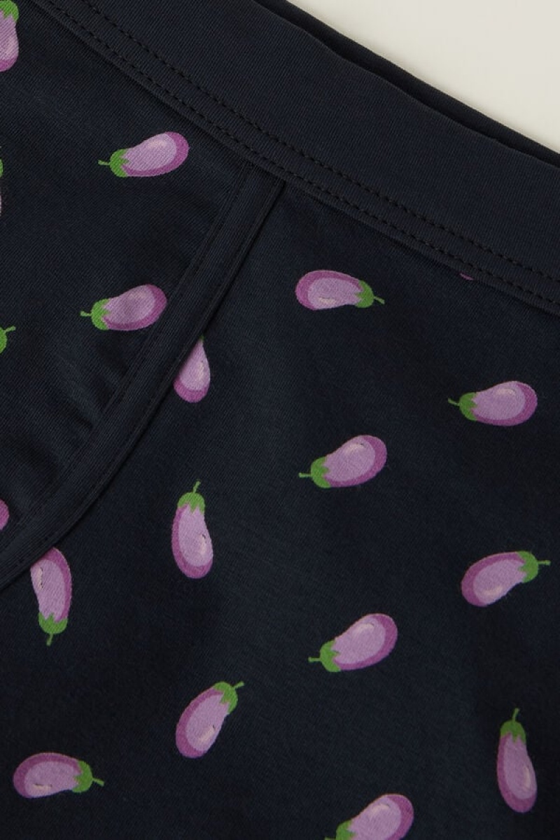 Intimissimi Eggplant in Stretch Supima® Cotton Muške Boxer Plave | HR 2637WYM