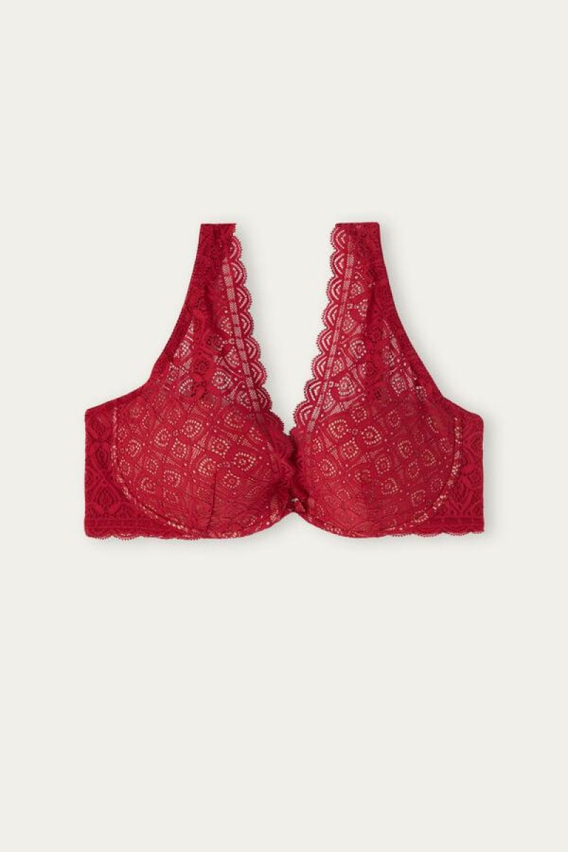 Intimissimi Elena Balconette in Lace Ženske Grudnjaci Crvene | HR 1578XFU